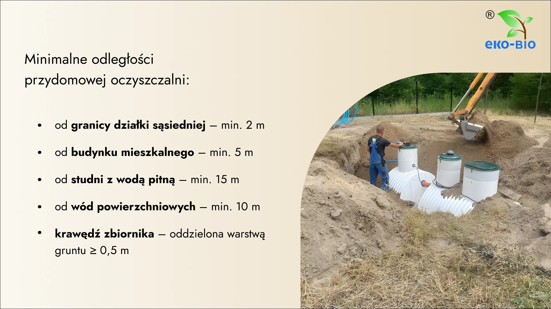 Minimalne odległości przydomowej oczyszczalni: