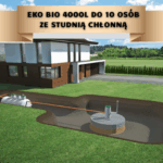 Przydomowa oczyszczalnia biologiczna EKO-BIO 4000 l do 10 osób ze studnią chłonną