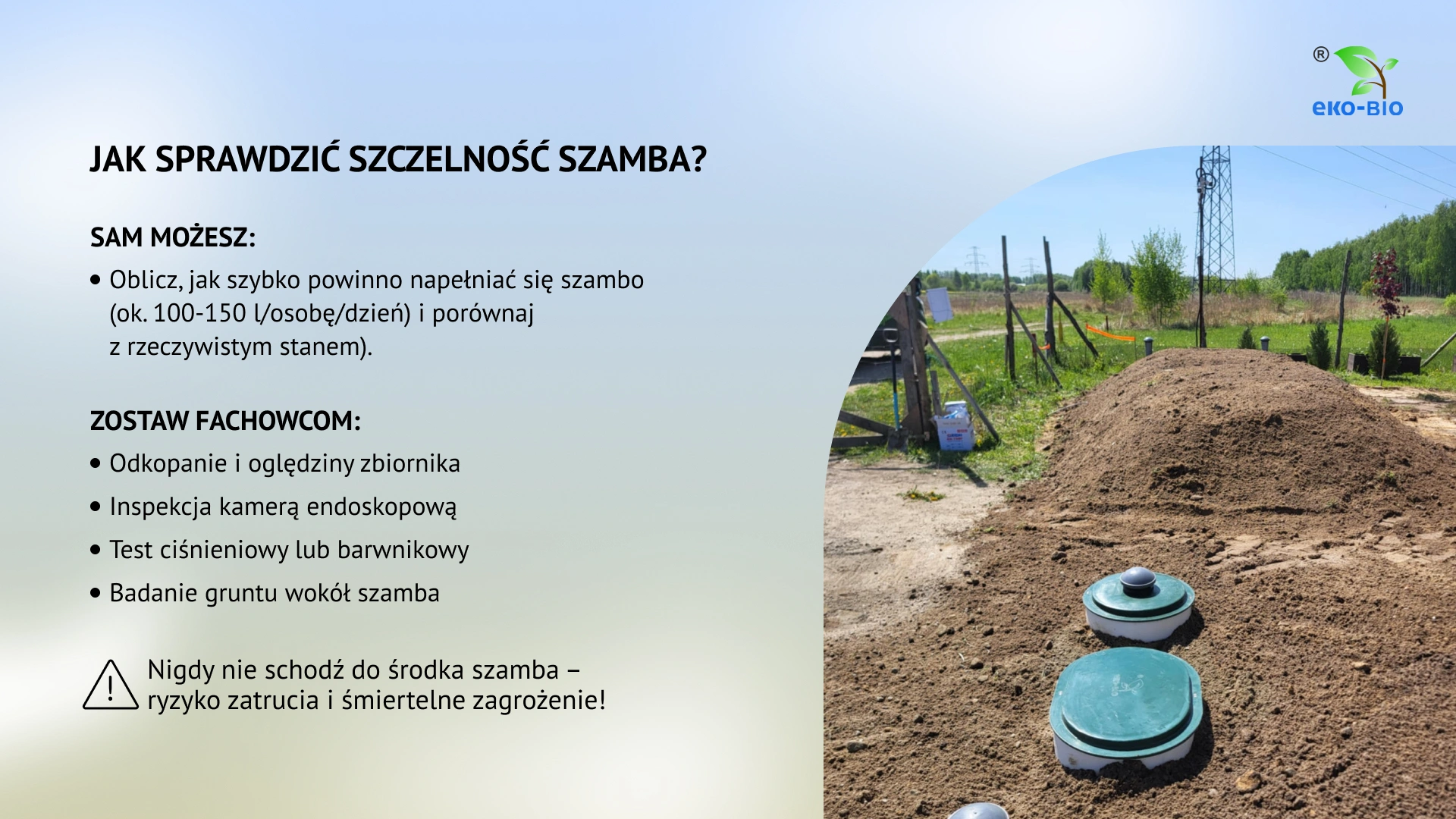 Jak sprawdzić szczelność szamba?